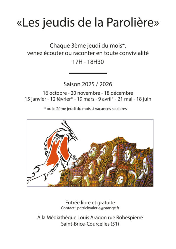 Jeudis de la Parolière 2025 - 2026 - Affiche A4