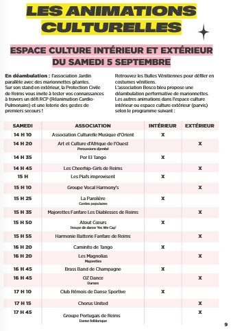 programme animations culturelles 2026